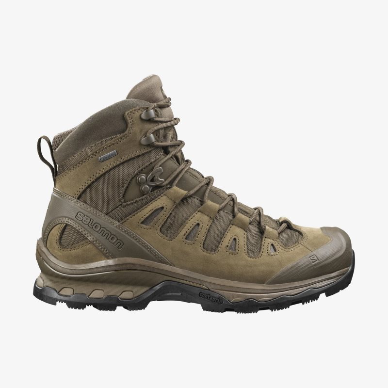 Salomon QUEST 4D GORE-TEX FORCES 2 EN Mens Tactical Boots Brown UK APID